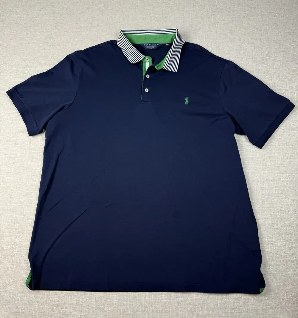 Polo Golf Ralph Lauren Pro Fit Polo Shirt Mens XXL Navy Green Performance Golf